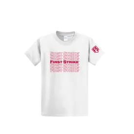 First Strike T-Shirt - White with Red