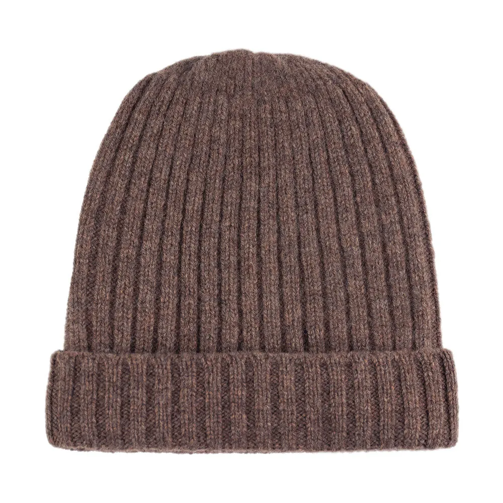 100% Lambswool Ribbed Beanie