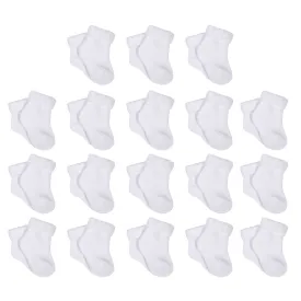 18-Pack White Terry Ankle Socks