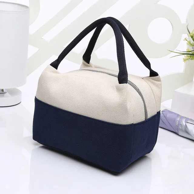 2017 new double insulated handbag ladies lunch box lunch bag hand carry ladies package Oxford cloth waterproof canvas bag