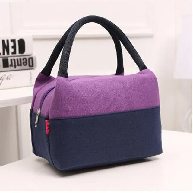 2017 new double insulated handbag ladies lunch box lunch bag hand carry ladies package Oxford cloth waterproof canvas bag