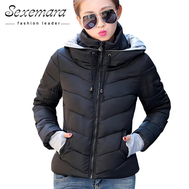 2017 Women Basic Down Top Jacket Plus Size Female Coat Slim Autumn Winter Parkas Collar Outerwear Long Sleeve Casual Jackets