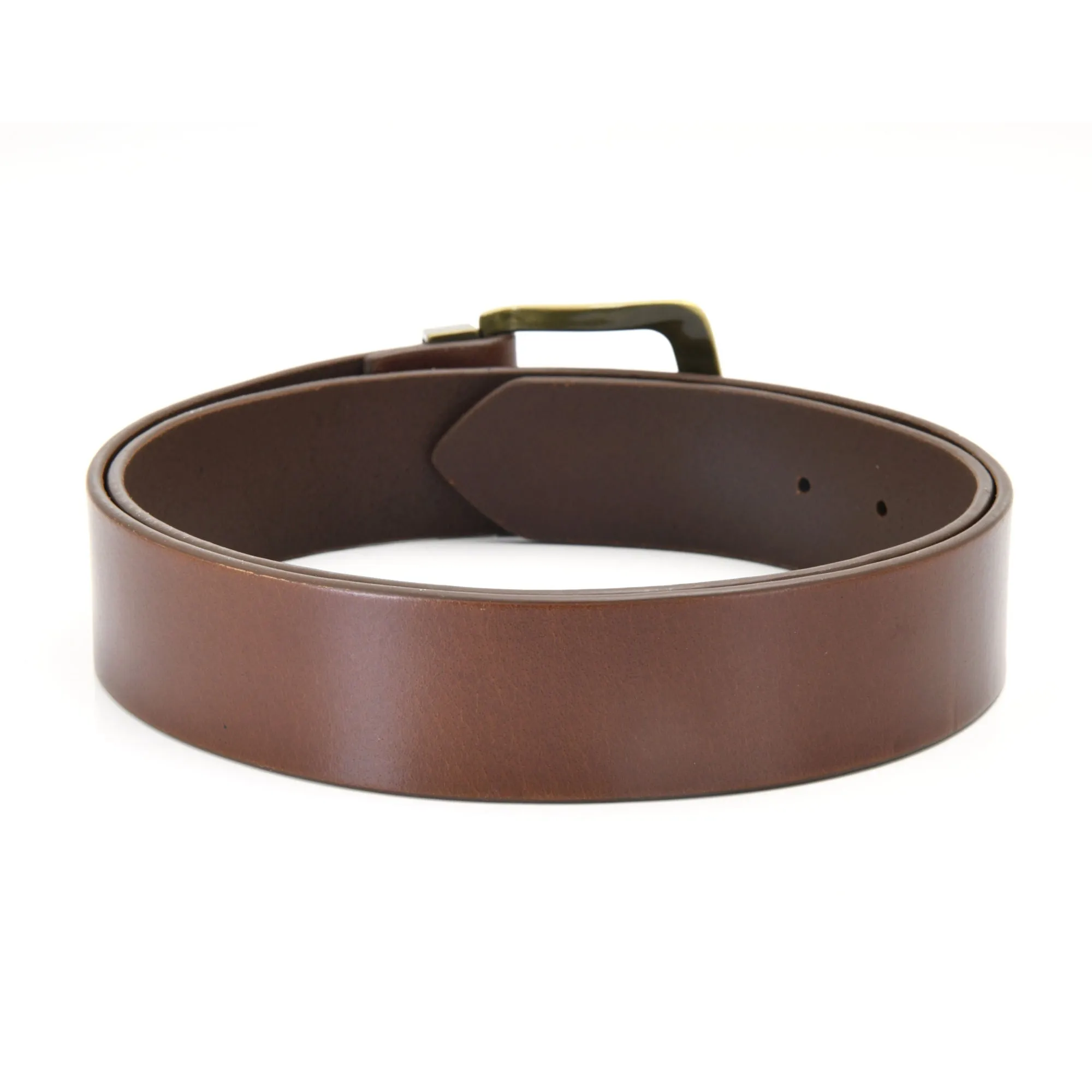 392713 Leather Belt in Dark Tan Color with Gold Buckle | Style n Craft