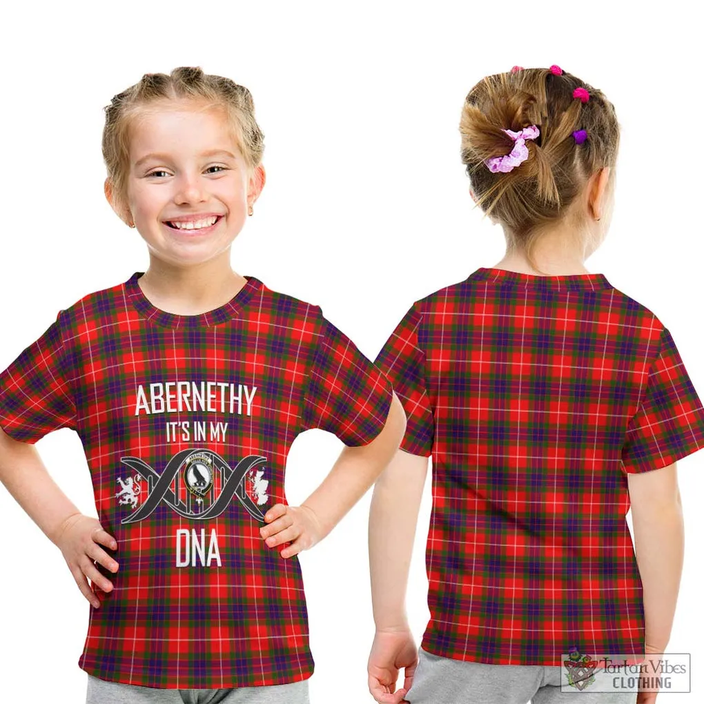 Abernethy Tartan Kid T-Shirt with Family Crest DNA In Me Style