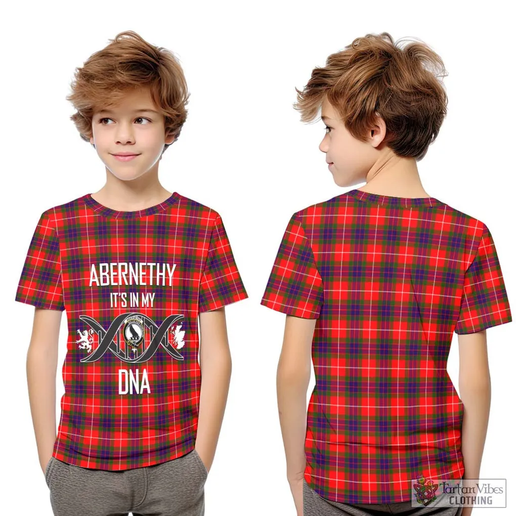 Abernethy Tartan Kid T-Shirt with Family Crest DNA In Me Style