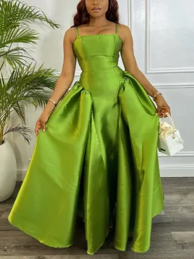 Advbridge Vintage Cute Women A Line Party Dresses Puffy Big Swing Green Strap Dress Ball Gowns Elegant Backless Sexy Fashion Vestidos