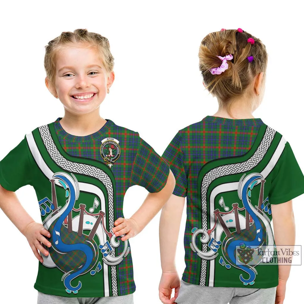 Aiton Tartan Kid T-Shirt with Epic Bagpipe Style