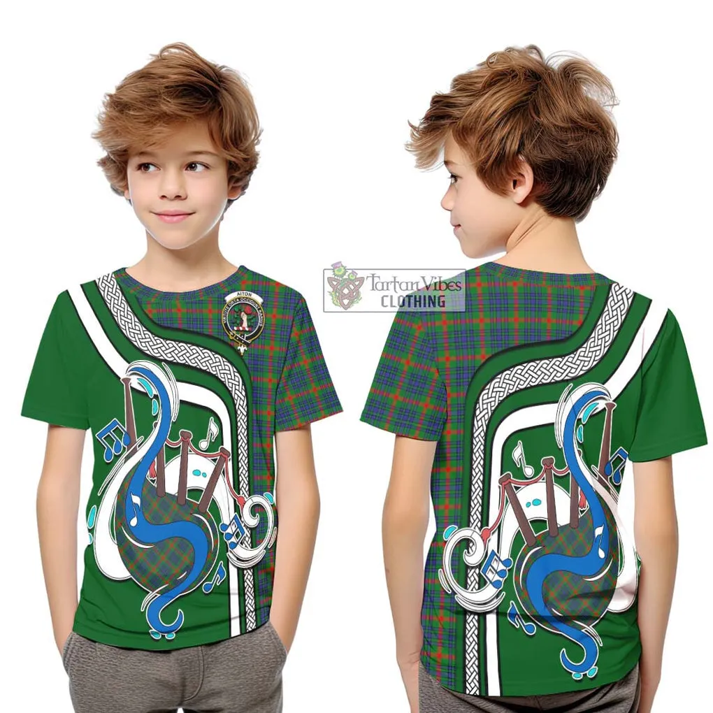 Aiton Tartan Kid T-Shirt with Epic Bagpipe Style