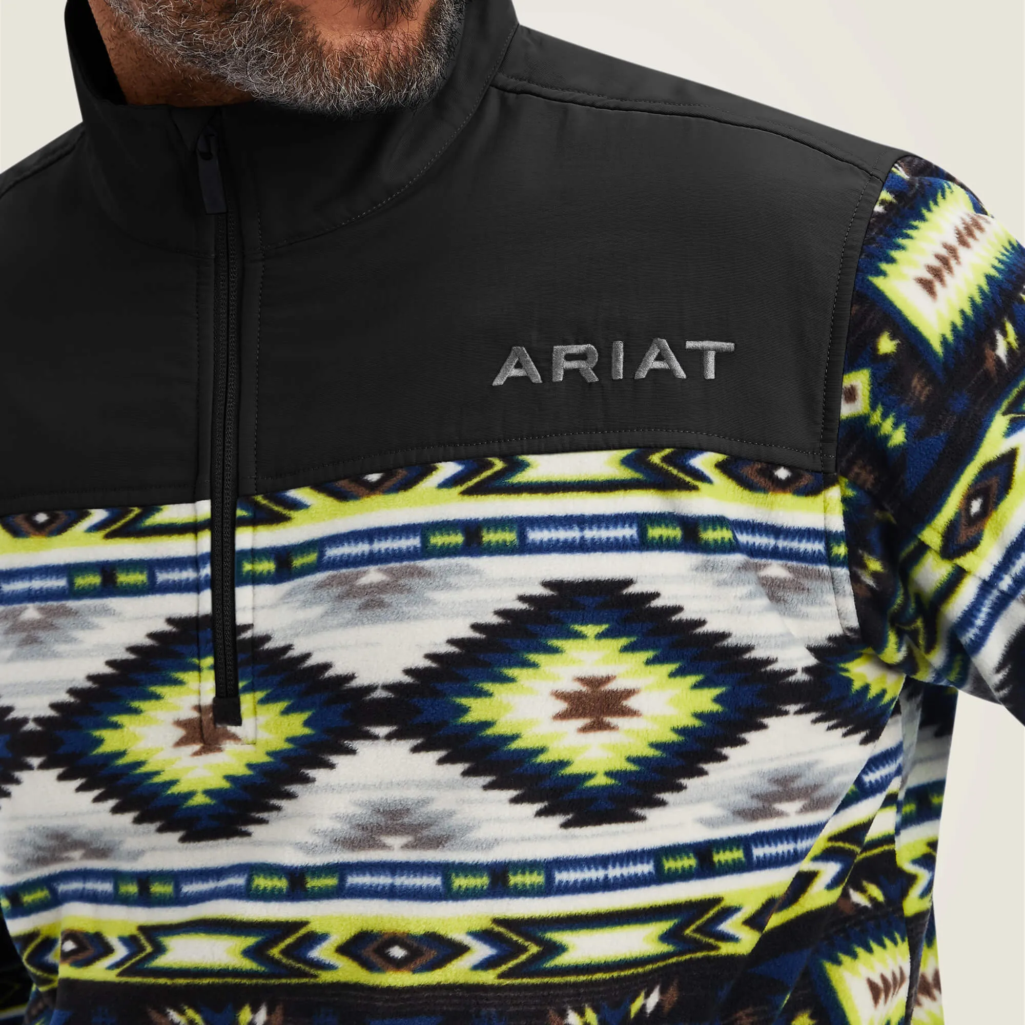 Ariat Lime/Black Southwest Print 2.0 1/4 Zip Sweatshirt for Men