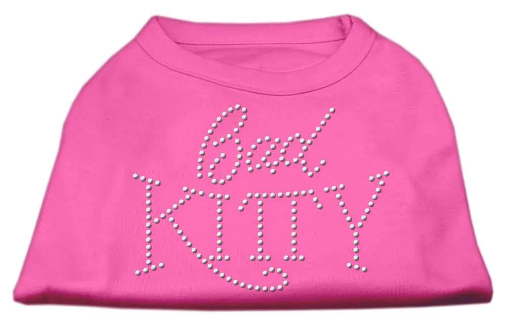 Bad Kitty Rhinestud Shirt Bright Pink XS (8)