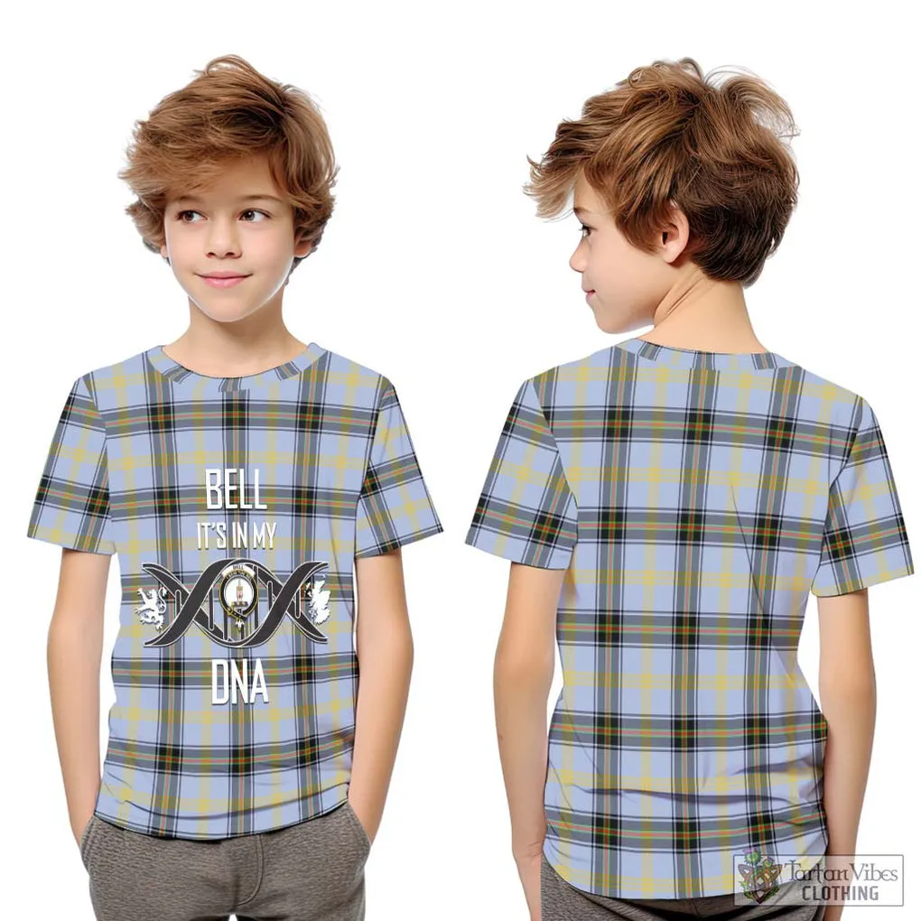 Bell Tartan Kid T-Shirt with Family Crest DNA In Me Style