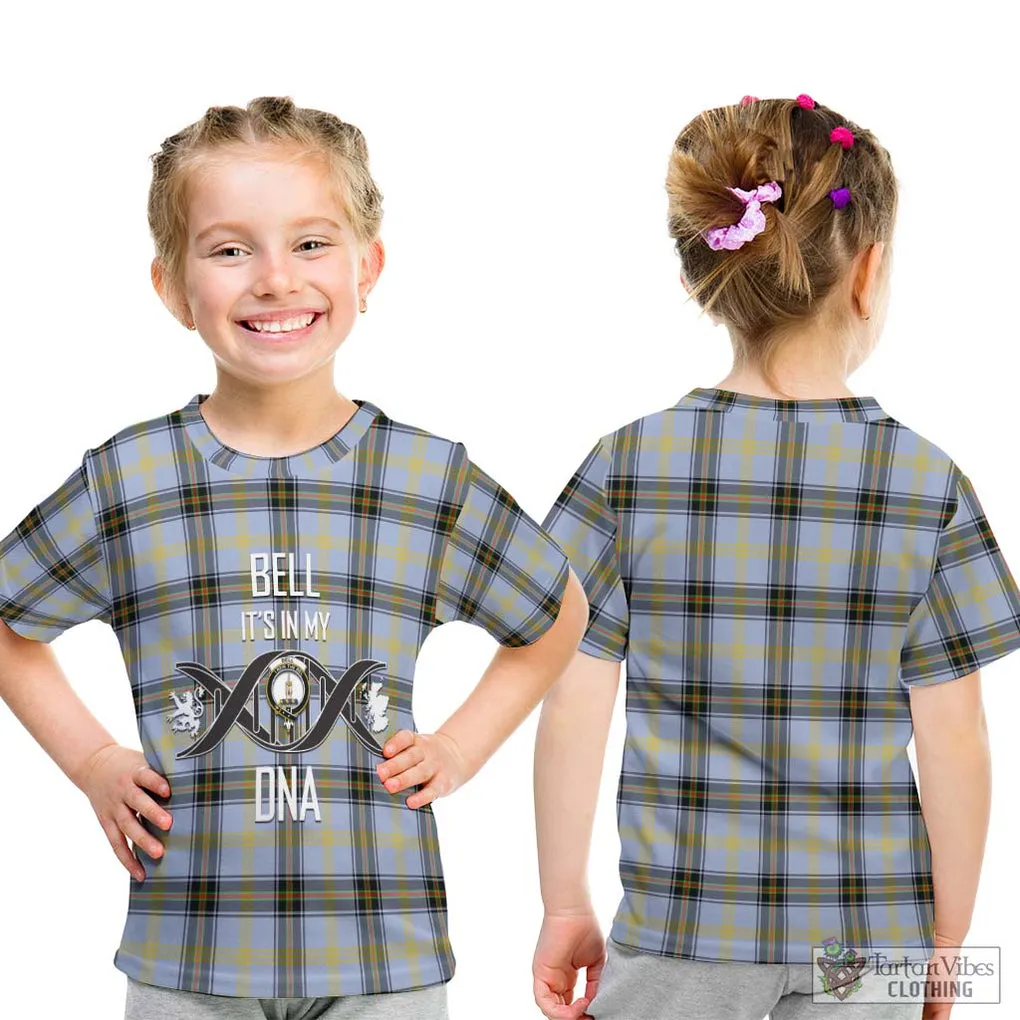 Bell Tartan Kid T-Shirt with Family Crest DNA In Me Style