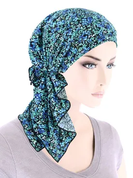 Bella Scarf Green Blue Petite Floral