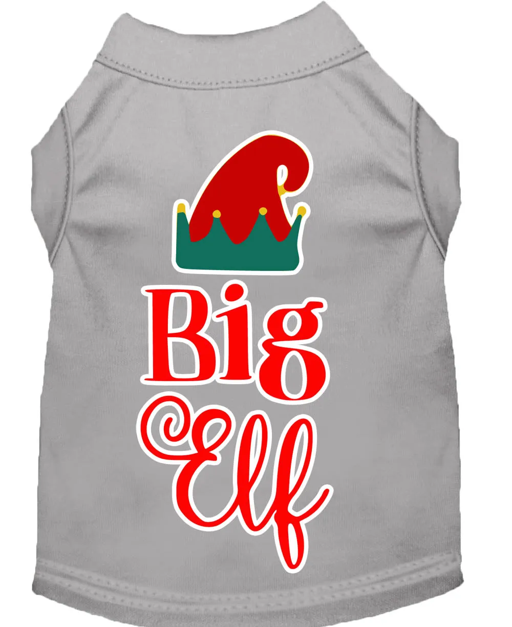 Big Elf Screen Print Dog Shirt Grey Xxxl