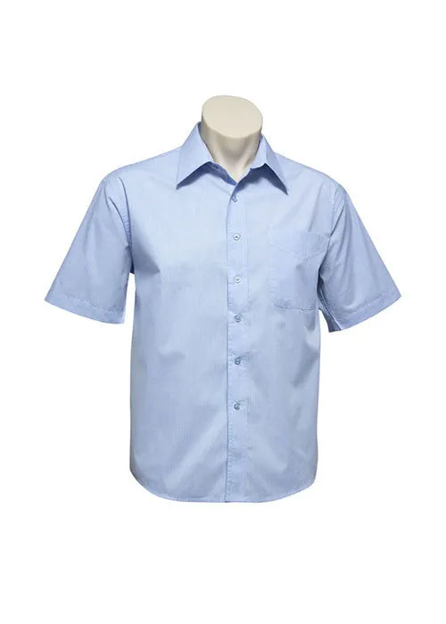 Biz Mens Micro Check S/S Shirt