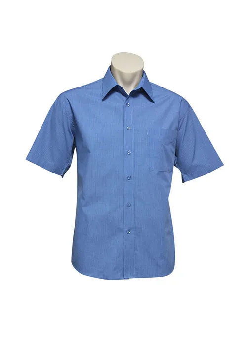 Biz Mens Micro Check S/S Shirt