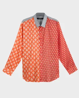 BONI II SHIRT IN ORANGE, RED AND GREY