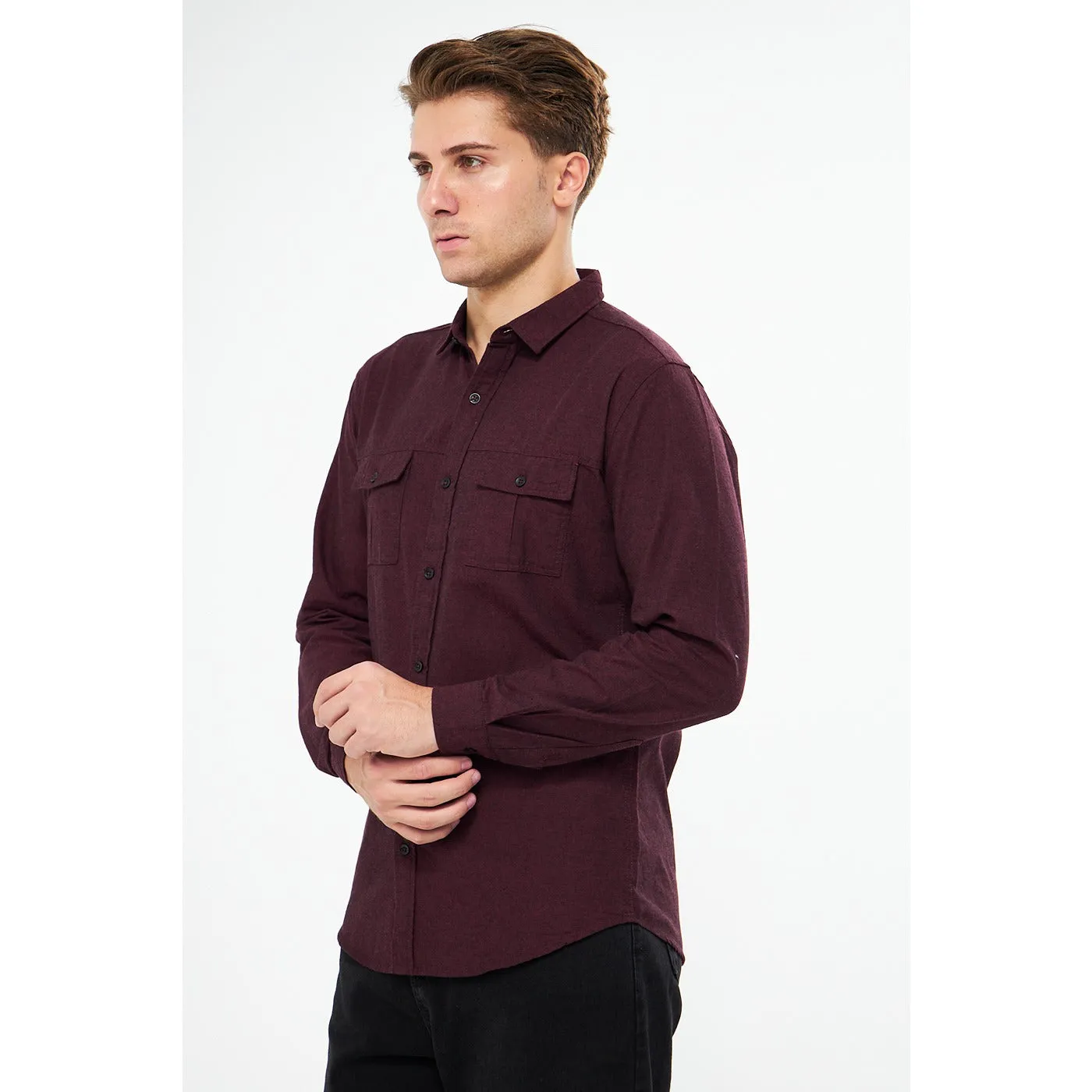 Burgundy Double Pocket Shirt