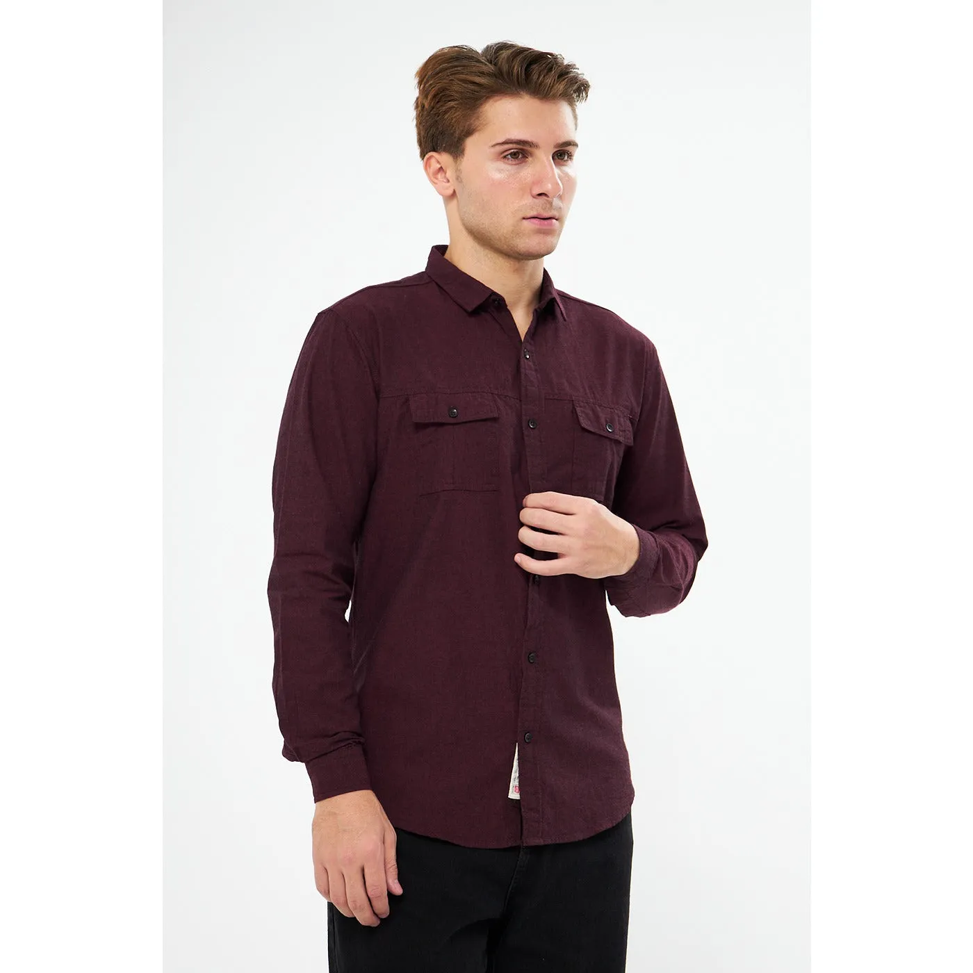 Burgundy Double Pocket Shirt