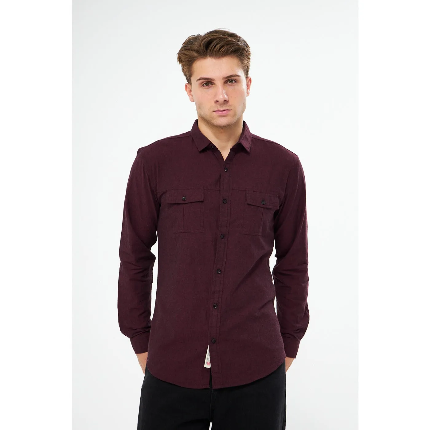 Burgundy Double Pocket Shirt