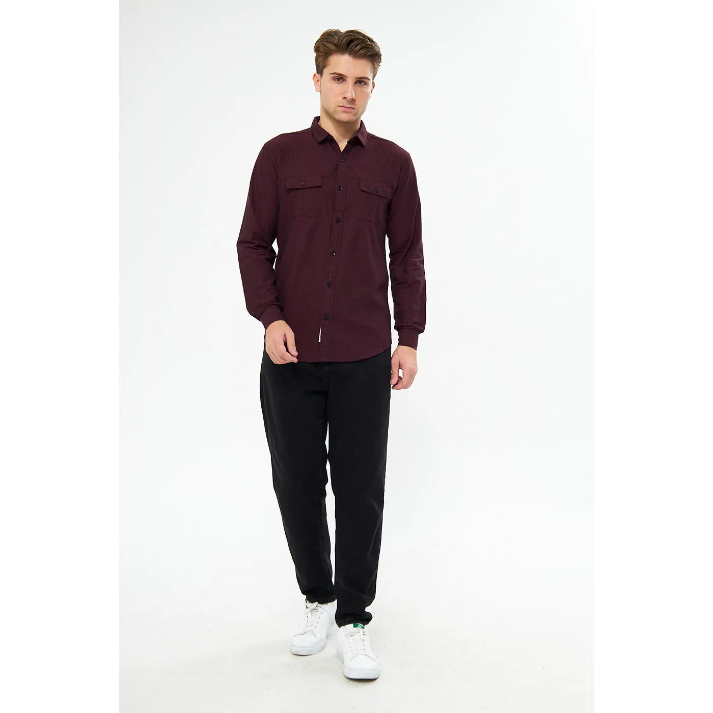 Burgundy Double Pocket Shirt