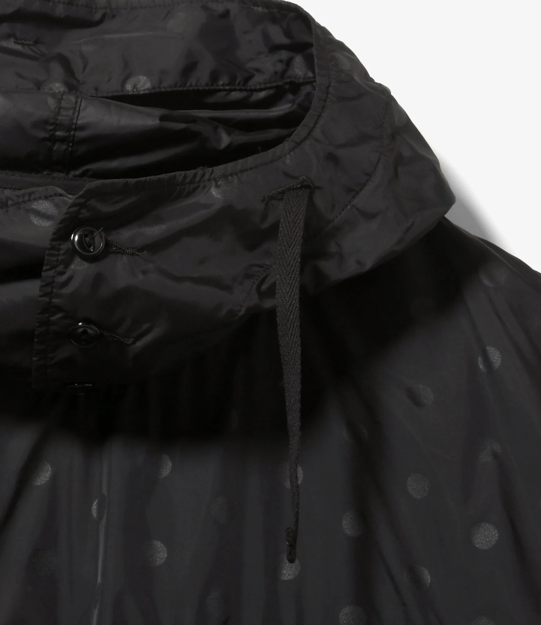 Cagoule Shirt – Black Polka Dot Nylon Taffeta