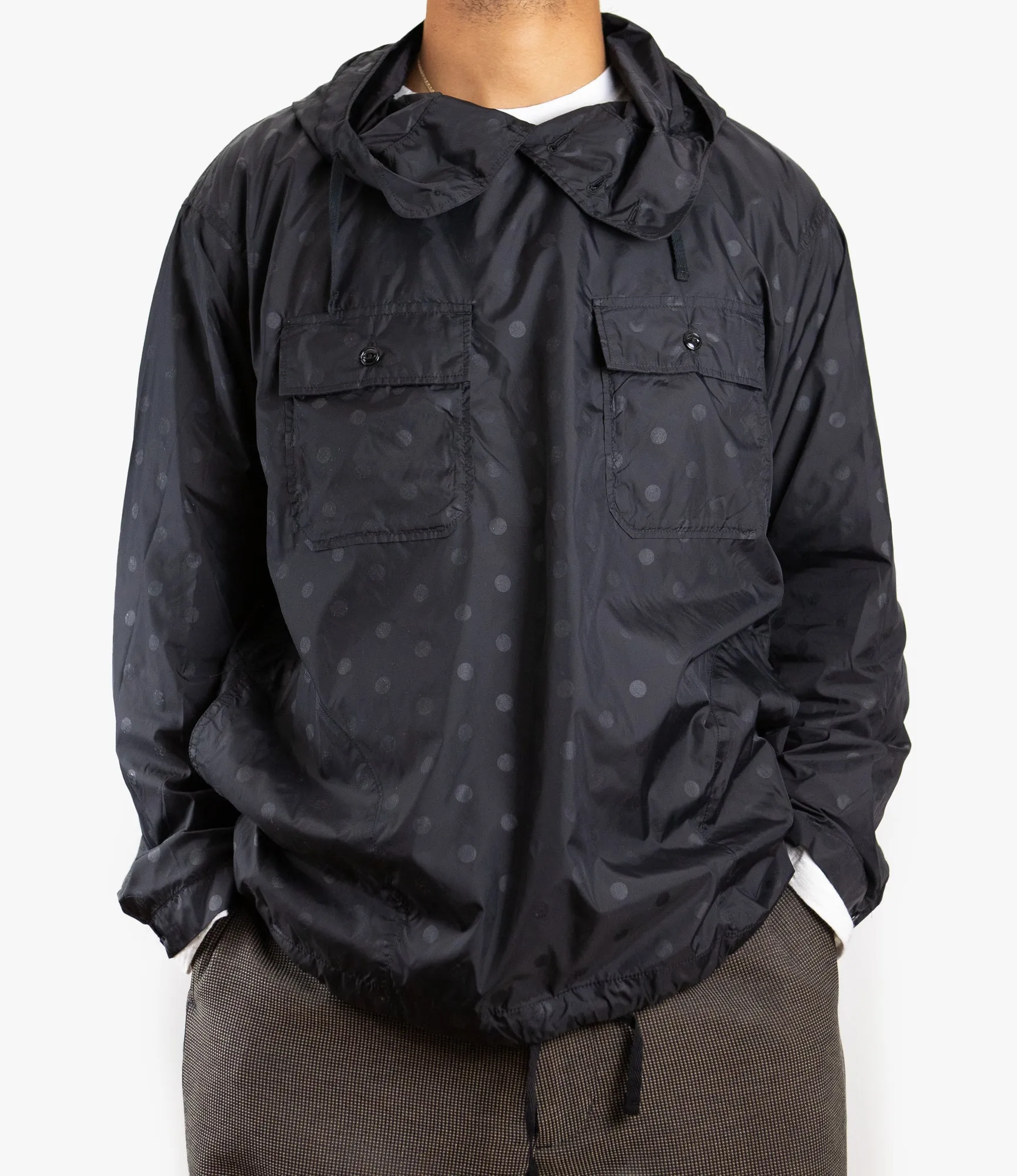 Cagoule Shirt – Black Polka Dot Nylon Taffeta