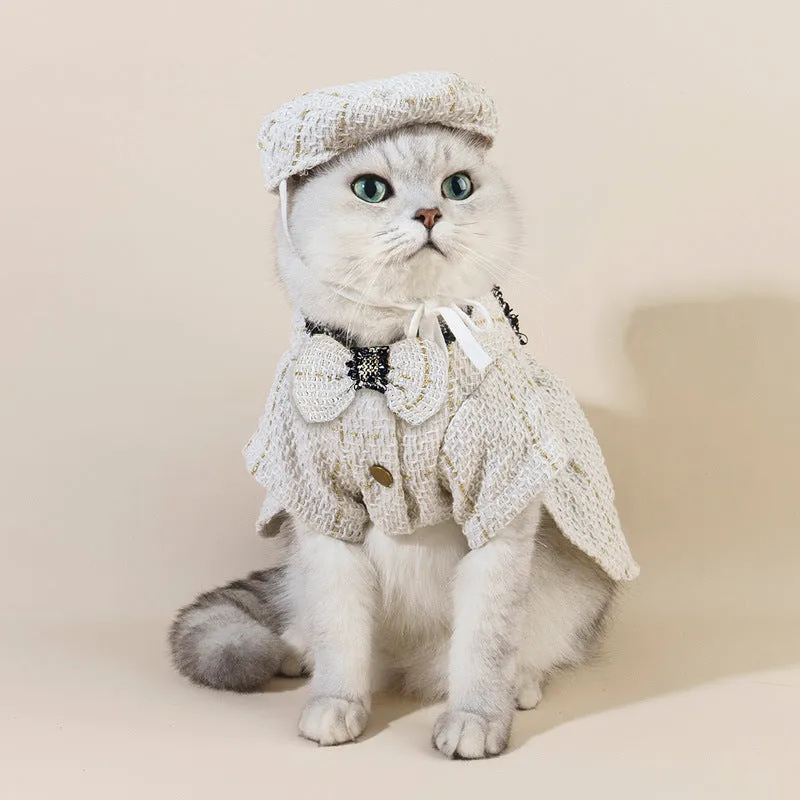 Classic Style Cat Accessories - Matching Hat, Coat, and Skirt Set