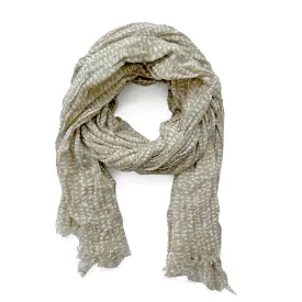 Cotton Scarf: Beige Stitch