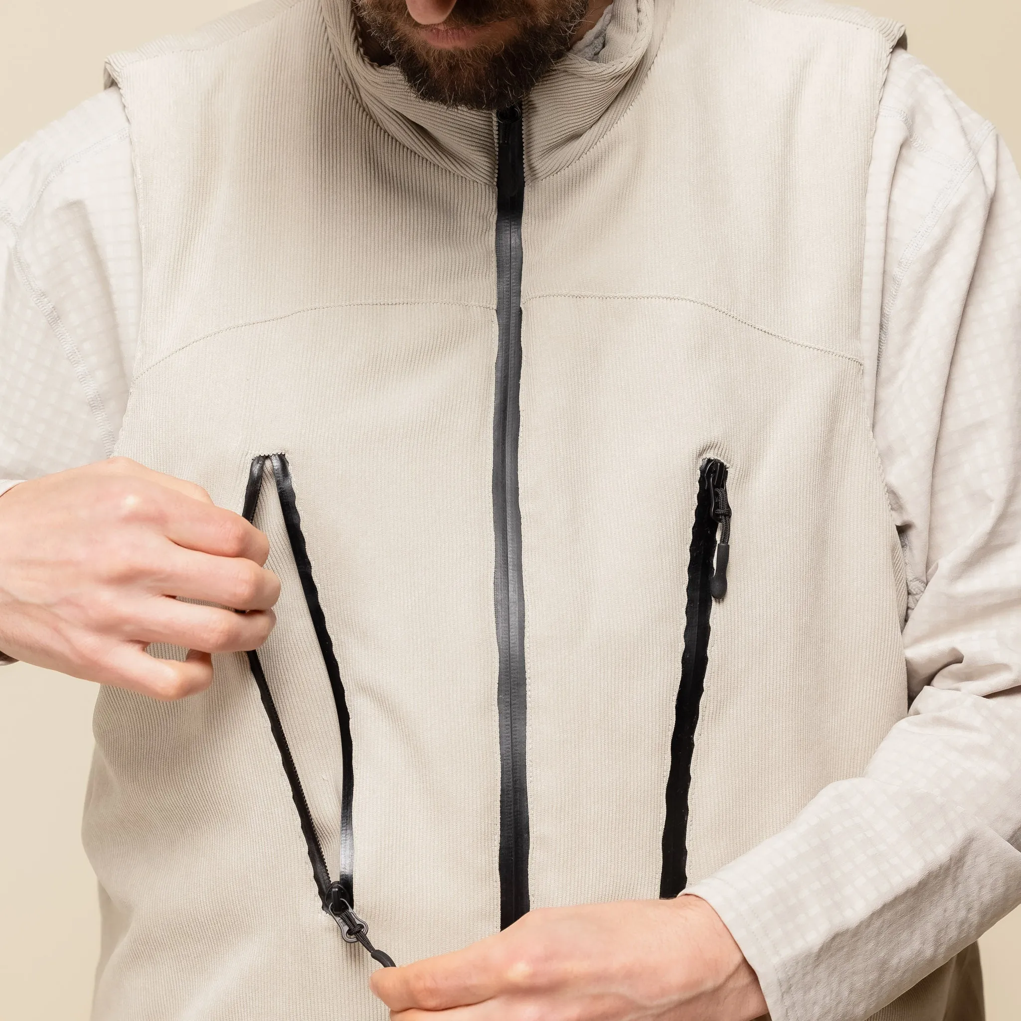 DEMARCOLAB - Active Cord Vest - Ivory