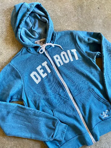 Detroit Classic Tri-Blend Zip Hoodie / White   Tidal Wave / Unisex