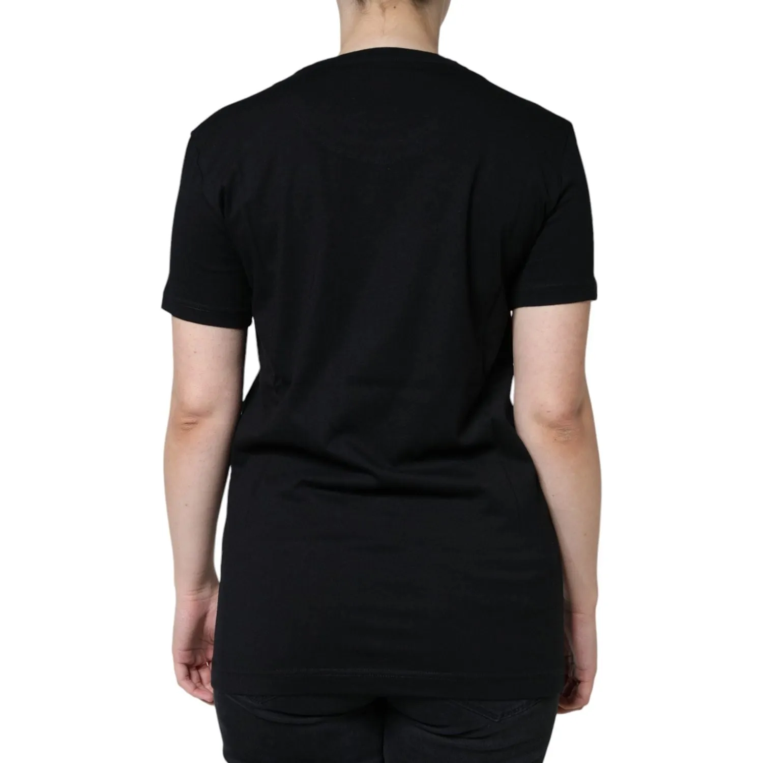 Dolce & Gabbana Black Cotton Crew Neck Short Sleeve T-shirt