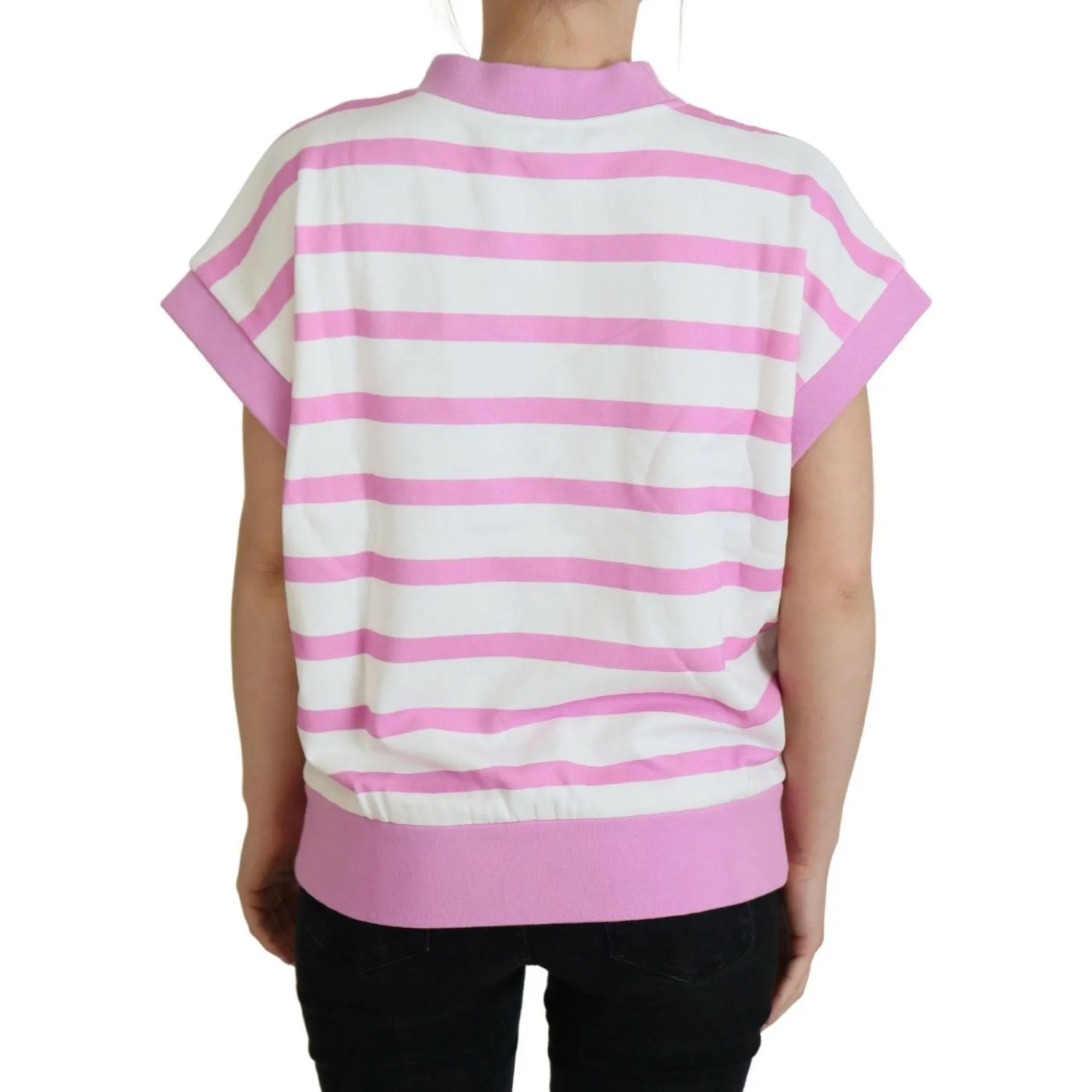 Dolce & Gabbana Exclusive Striped Cotton Crew Neck Tee