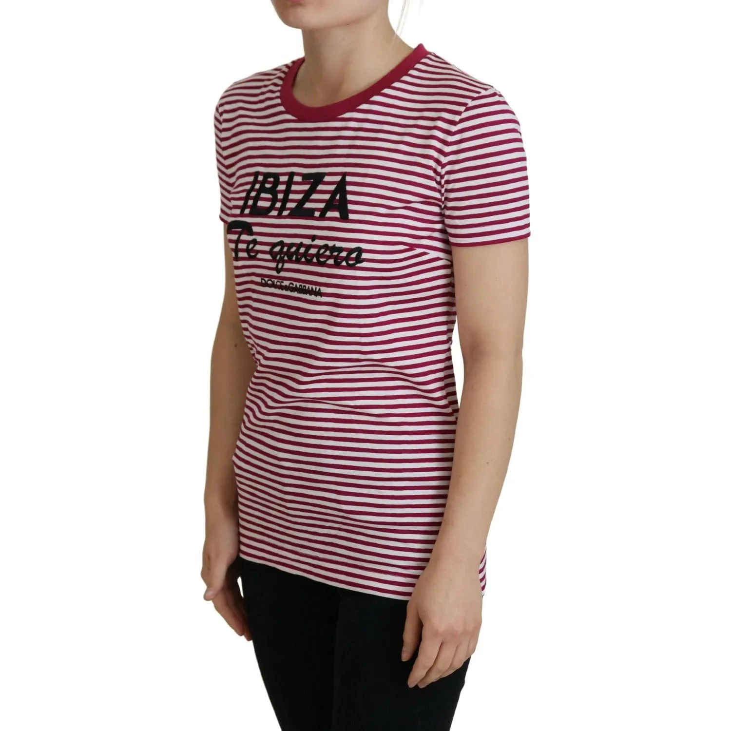 Dolce & Gabbana Exclusive Striped Ibiza Crew Neck Tee