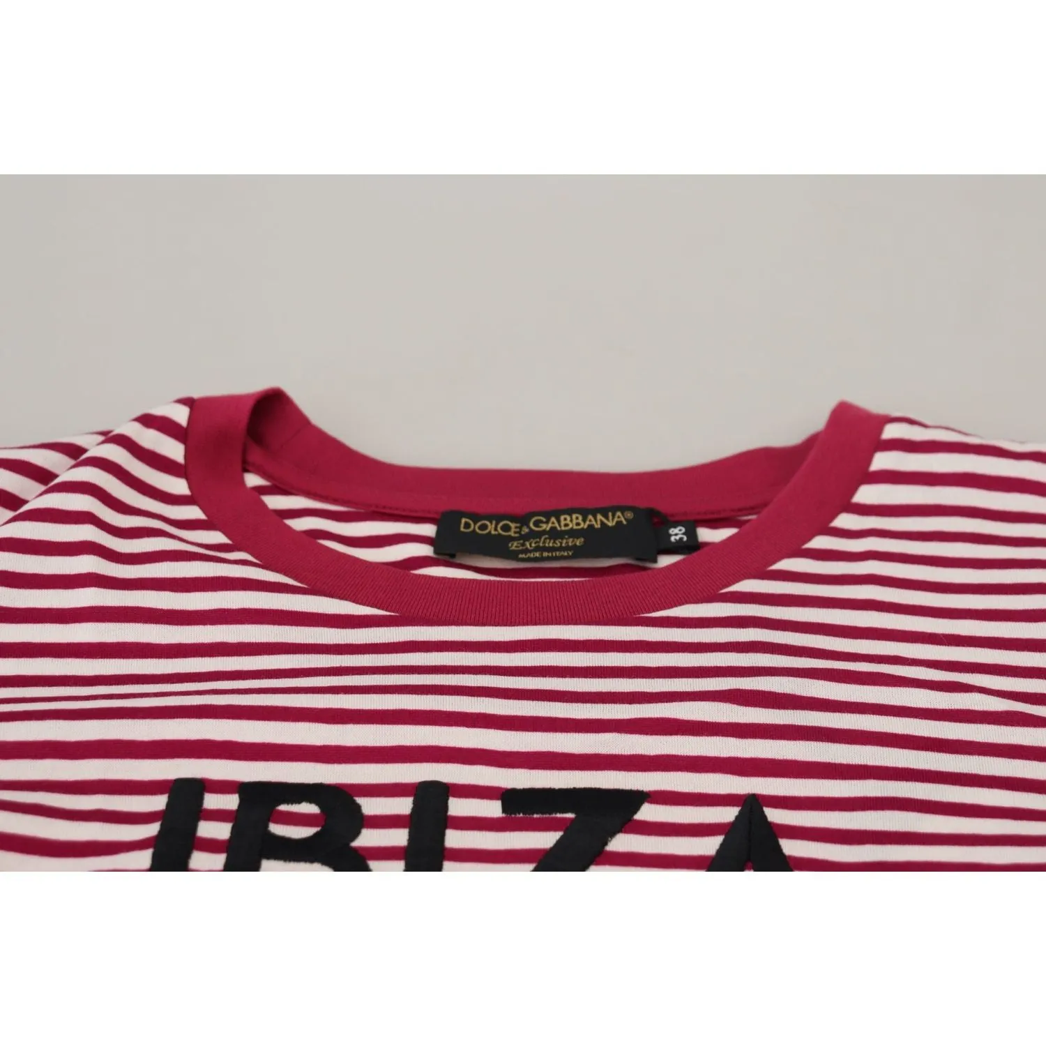 Dolce & Gabbana Exclusive Striped Ibiza Crew Neck Tee