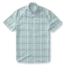 Duck Head Men's Stover Plaid Performance Poplin Short Sleeve Shirt / Light Blue