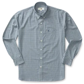 Duck Head Men's Walton Long Sleeve Performace Buttondown Gingham Shirt / Vintage Blue