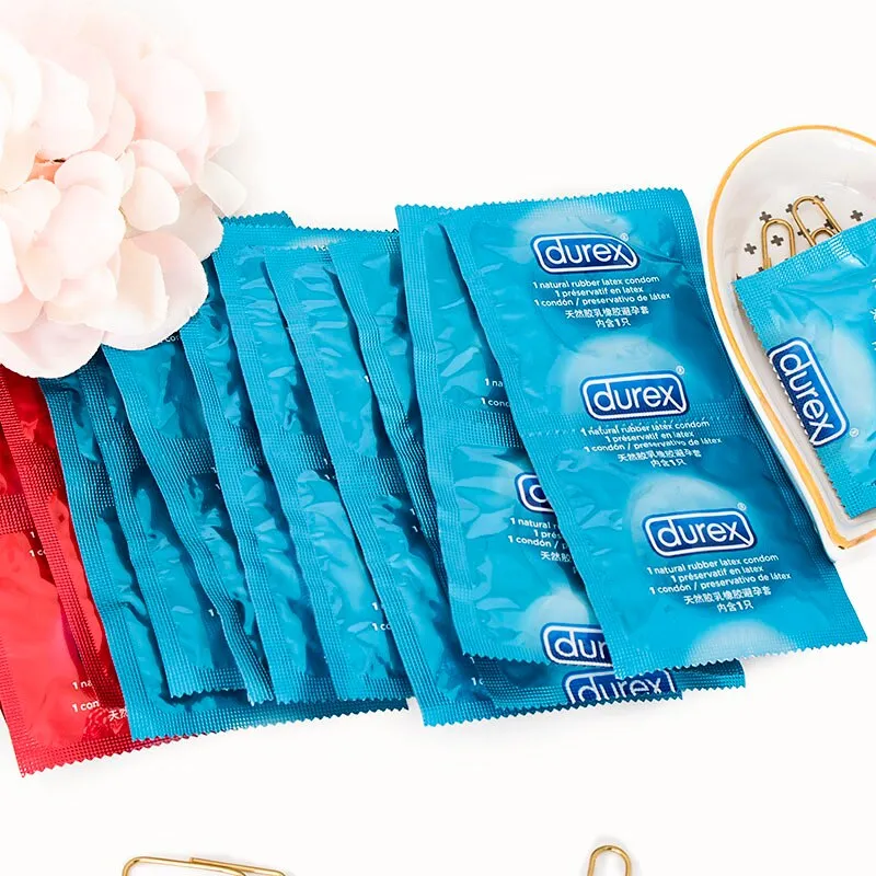 Durex 32Pcs/Pack Sensation Value 4in1 Ultra Thin Sexy Lubricated Condoms Sex Toys Condom for men Vanilla Flavor