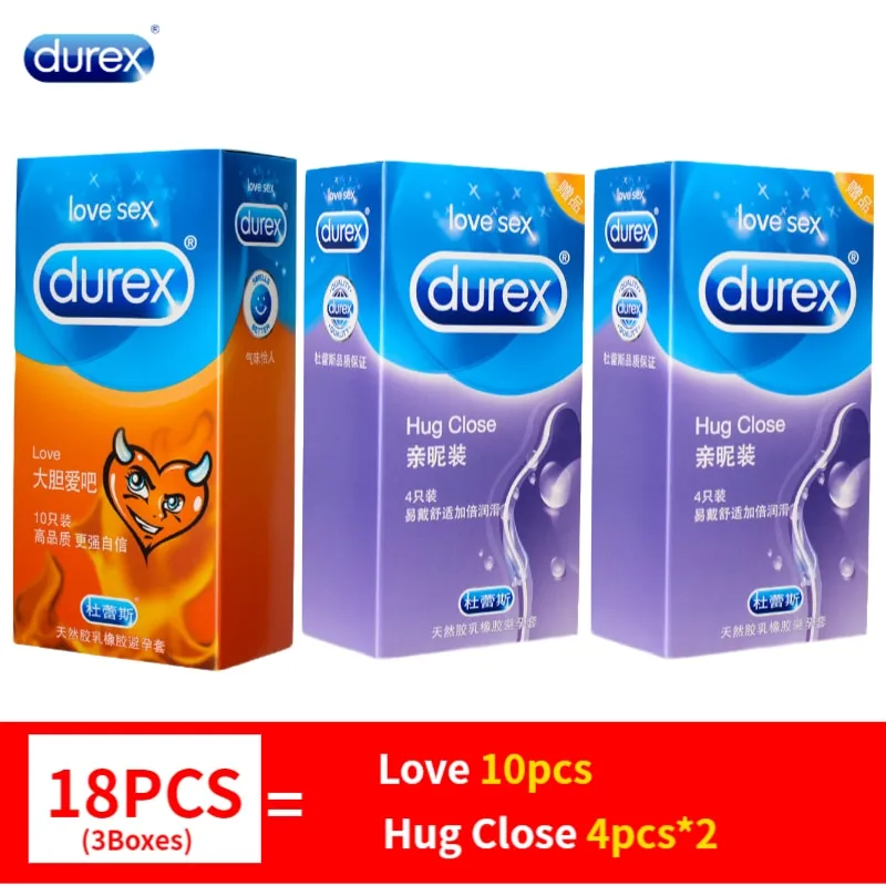 Durex 32Pcs/Pack Sensation Value 4in1 Ultra Thin Sexy Lubricated Condoms Sex Toys Condom for men Vanilla Flavor