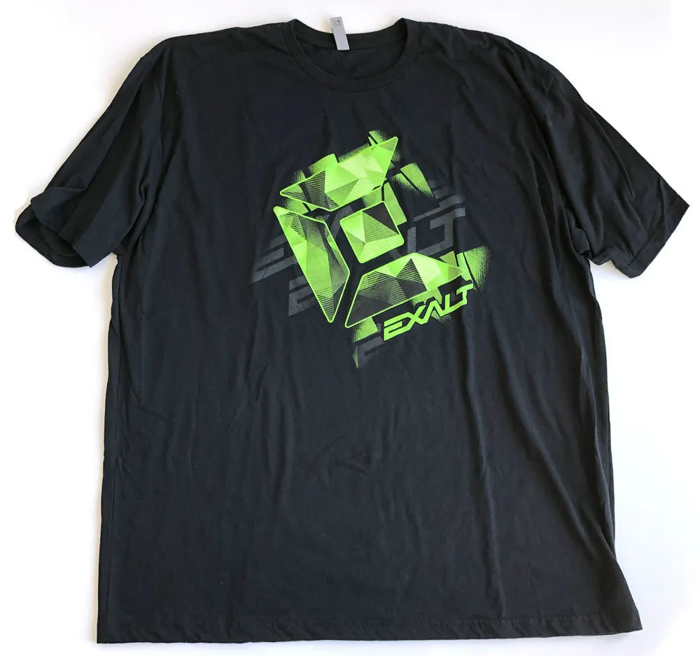 Exalt Paintball Green Logo Black T-Shirt - 3XL