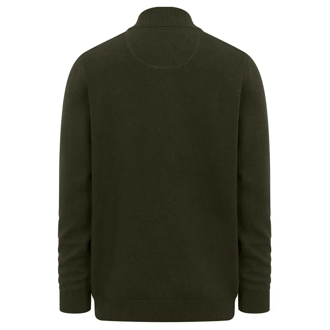 Falkirk Quarter Zip Pullover - Fern Green by Hoggs of Fife