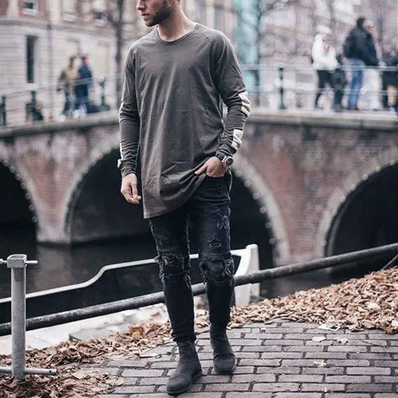 Fashion Cotton Street Style Men'S Long-Sleeved T-Shirt