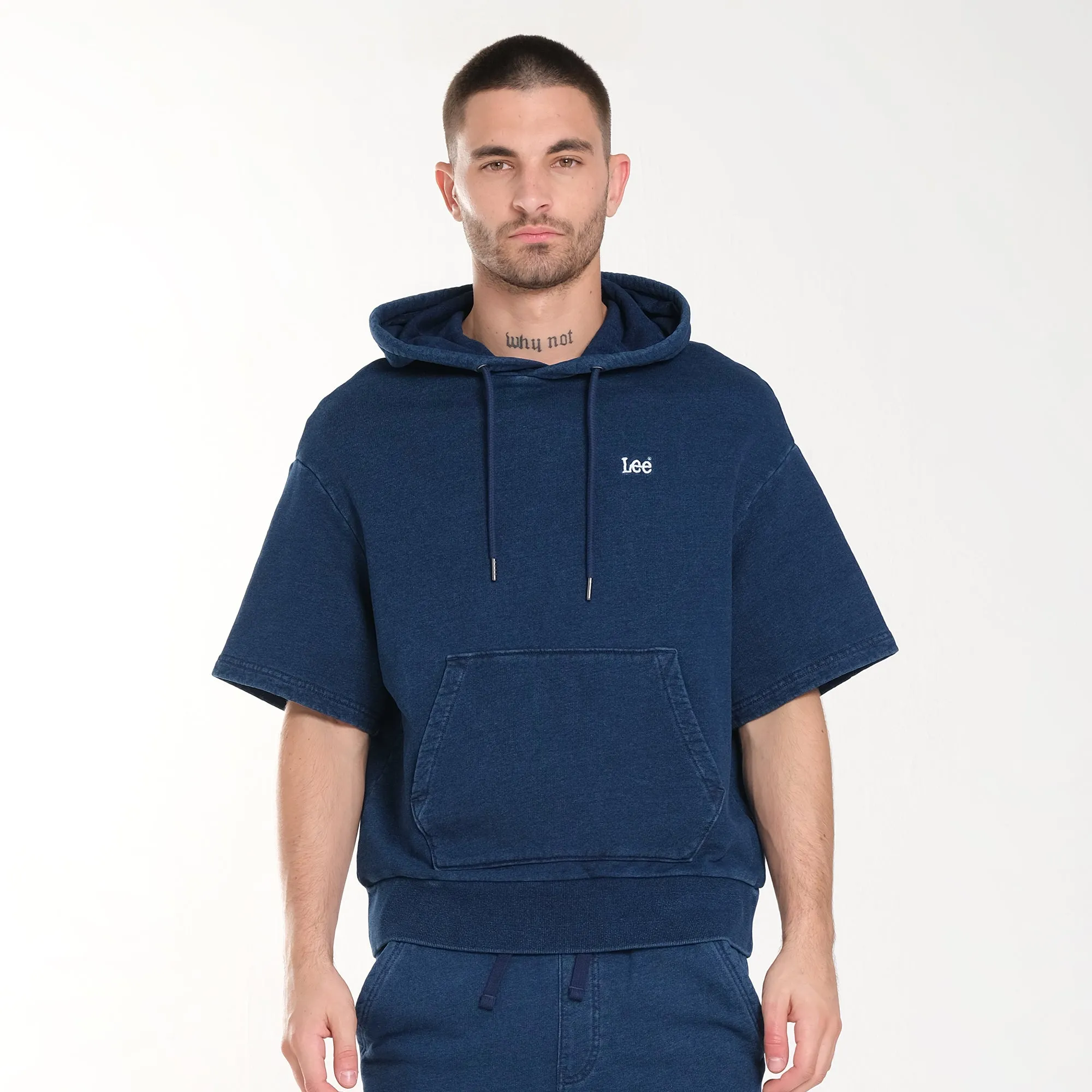 FITS 'EM ALL S/S SWEATSHIRT HOODIE IN MID LIGHT SHADE (GENDERLESS)