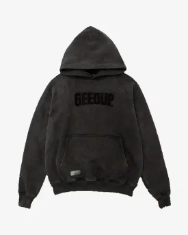 GEEDUP PLAY FOR KEEPS VINTAGE WASHED BLACK HOODIE