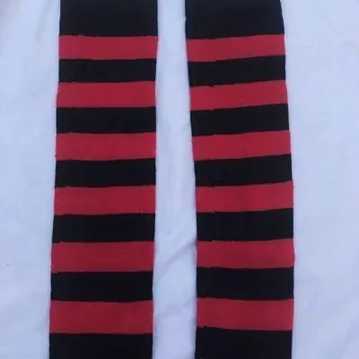 Harajuku Outfits Stylish Striped Thigh High Socks for Halloween