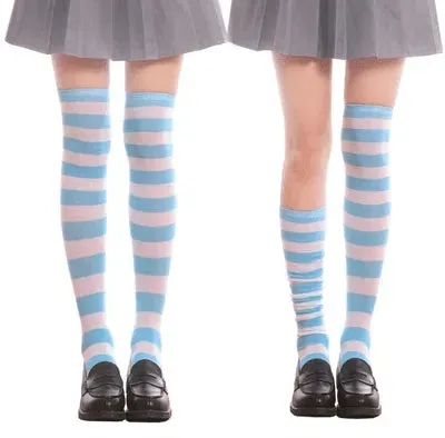 Harajuku Outfits Stylish Striped Thigh High Socks for Halloween