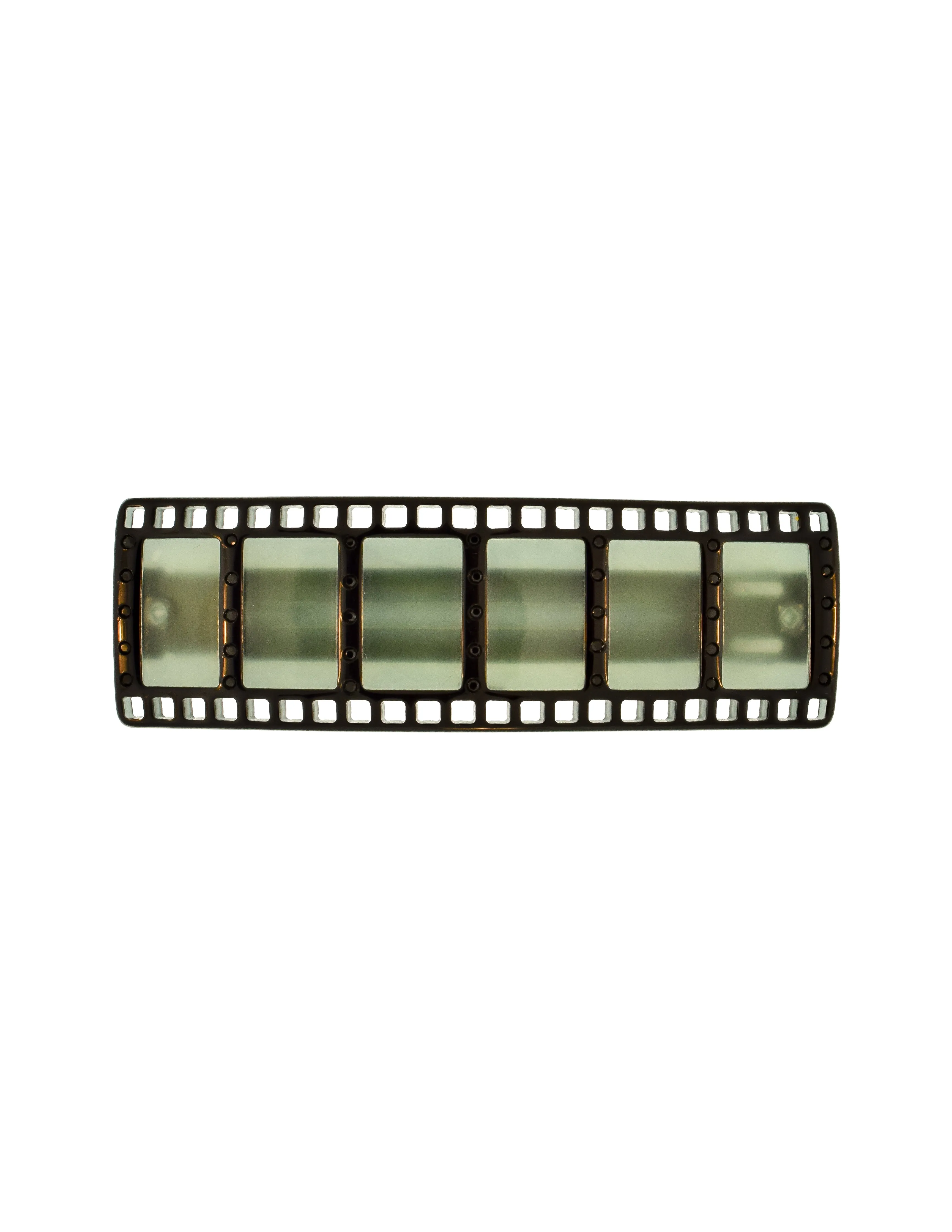 Jean Paul Gaultier Vintage Black Grey Cinema Film Strip Hair Clip Barrette