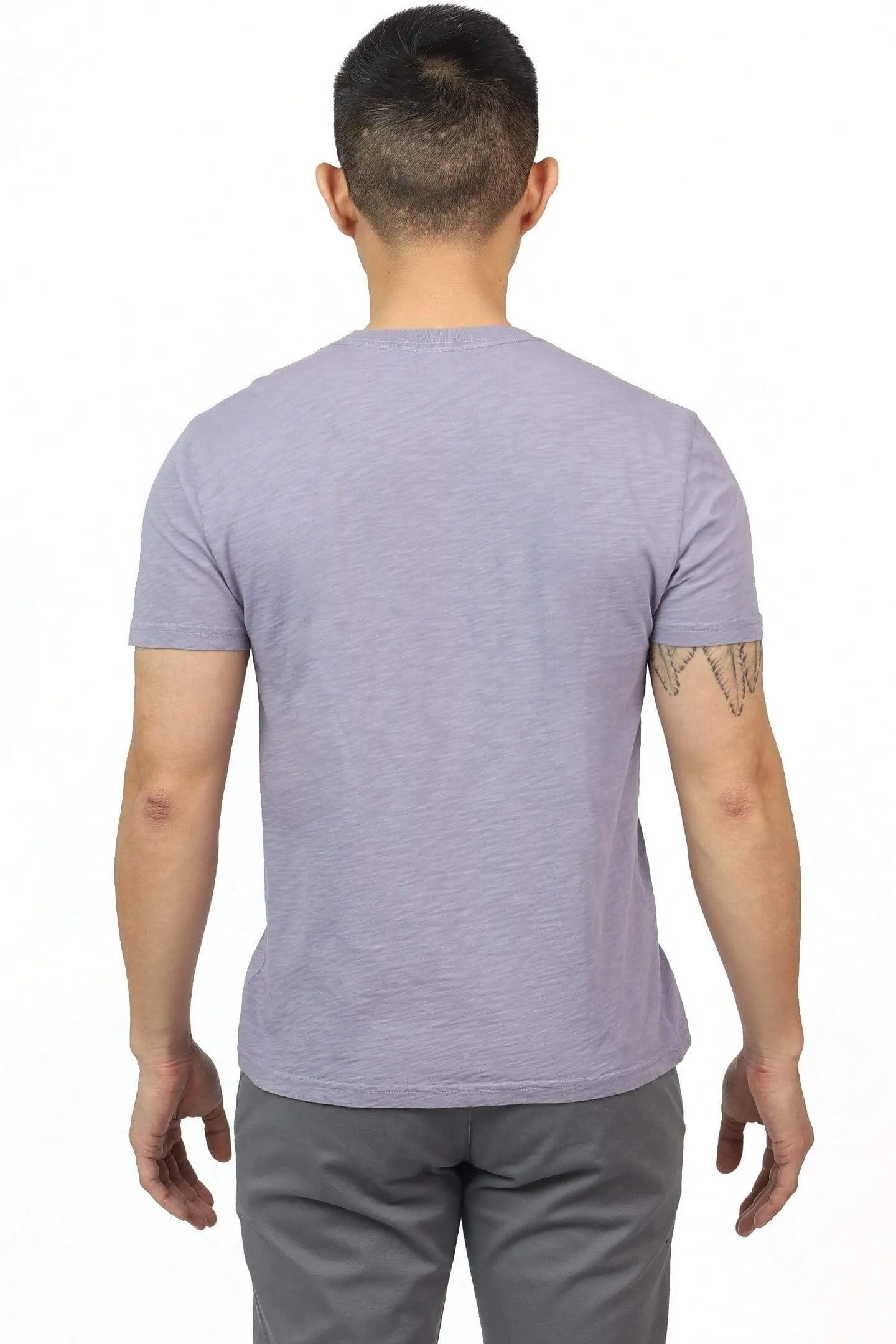 Lightweight Washed Dusty Mauve Short Sleeve Henley