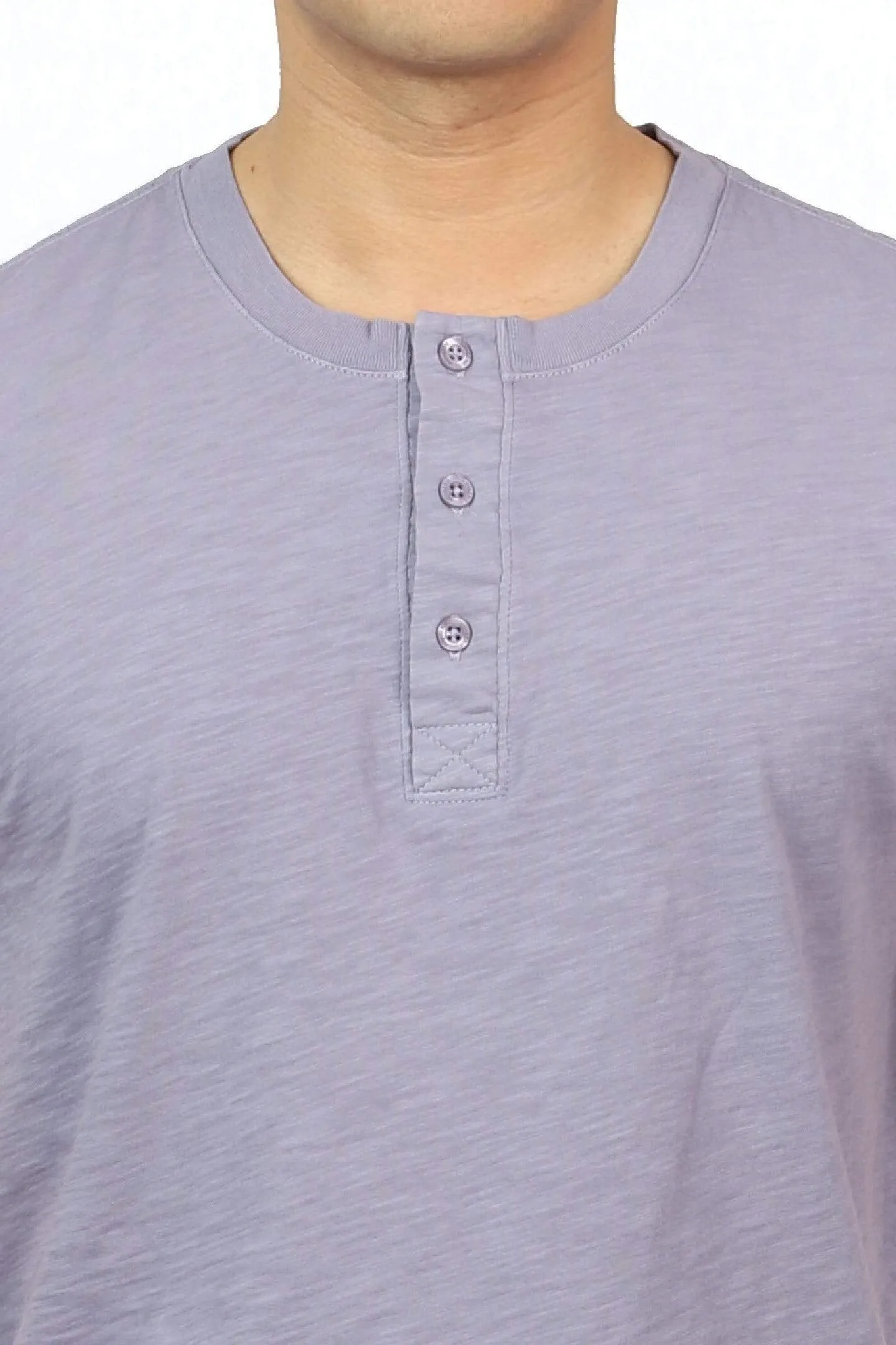 Lightweight Washed Dusty Mauve Short Sleeve Henley