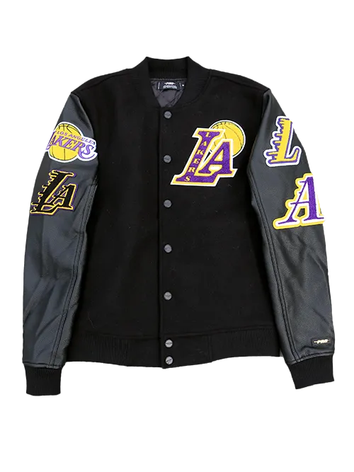 Los Angeles Lakers Logo Wool Leather Varsity Jacket